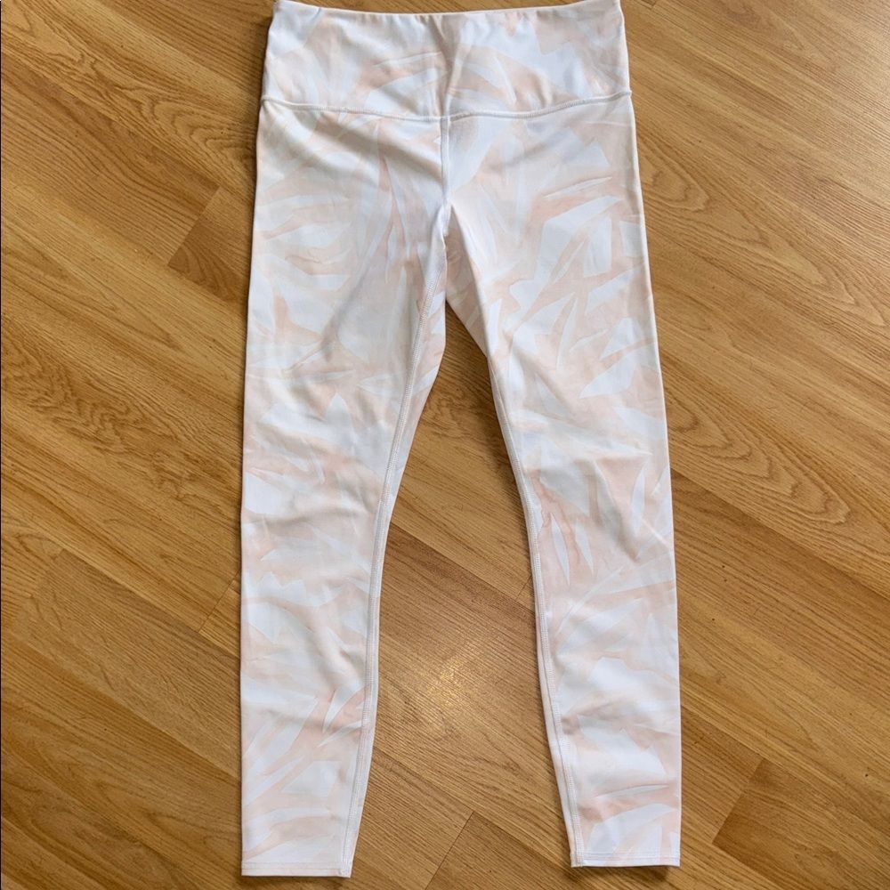 Athleta White and Peach Leggings Size Medium